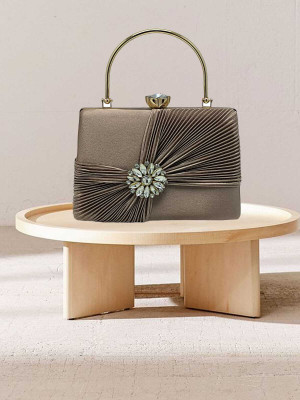 zainab Party, Formal, Casual Brown  Clutch