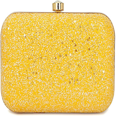 Tooba Handicraft Party Yellow  Clutch
