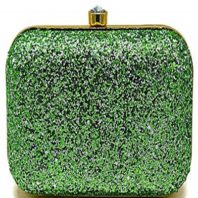 Tooba Handicraft Party Green  Clutch