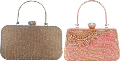 Seamount Party Gold, Pink, Gold  Clutch(Pack of: 2)
