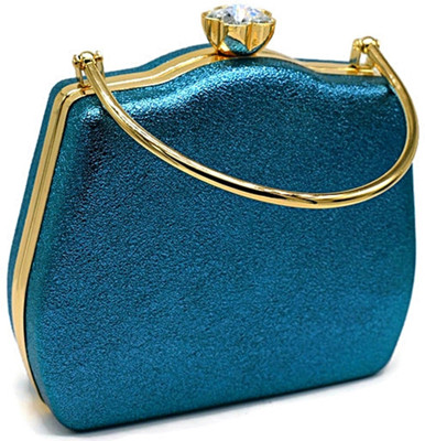 Tooba Handicraft Party Blue  Clutch