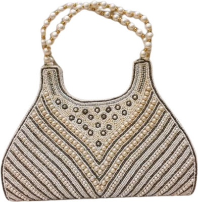 Zari and Fashion Casual Cream  Clutch