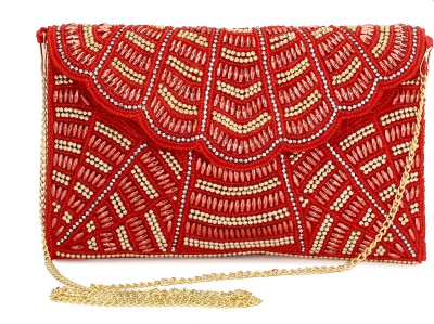 Zari and Fashion Red Sling Bag Partywear women and girls clutch purse