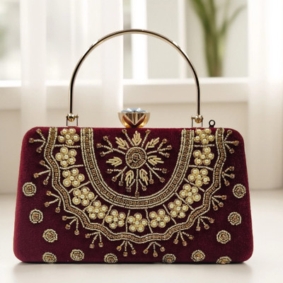 Bella Moda Party Maroon  Clutch