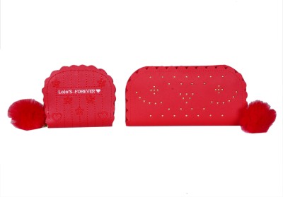 Sunesh Creation Casual Red  Clutch(Pack of: 2)