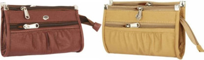 BABERWAL ENTERPRISES Casual, Formal, Party Beige, Brown  Clutch(Pack of: 2)