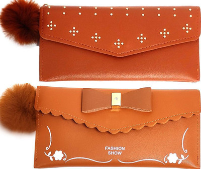 Mahabal Casual, Party, Formal Brown, Brown  Clutch(Pack of: 2)