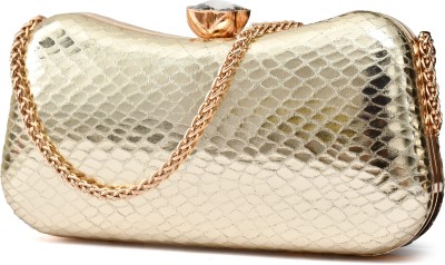 FOR THE BEAUTIFUL YOU Casual, Party Gold  Clutch