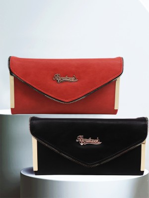 BANDICOOT Casual, Party Black, Red  Clutch(Pack of: 2)
