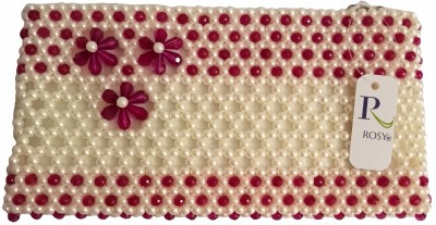 ROSY Party, Formal, Casual Red, White  Clutch