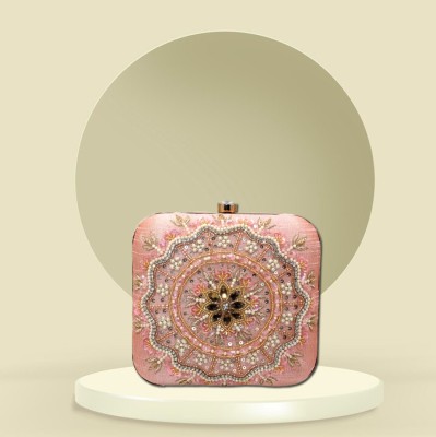 Tanishqa Creations Casual, Party Peach  Clutch