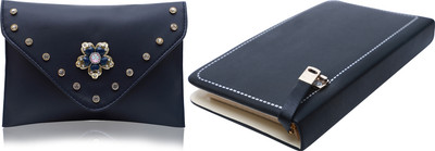 FLANKER Casual, Party, Sports, Formal Blue, Black  Clutch(Pack of: 2)