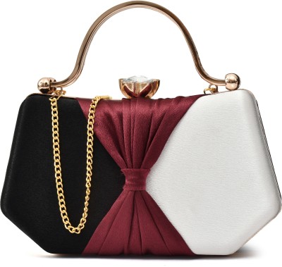 FOR THE BEAUTIFUL YOU Casual, Party Black, White, Maroon  Clutch