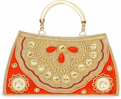 LONGING TO BUY Party Orange, Gold  Clutch