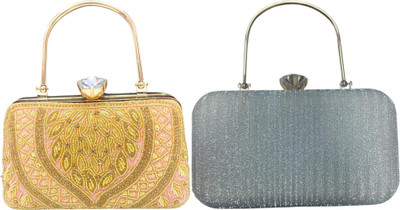 Seamount Party Silver, White, Pink  Clutch(Pack of: 2)