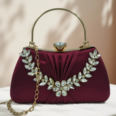troveo Party Maroon  Clutch