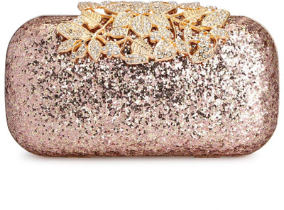 Tooba Handicraft Party Gold, Red  Clutch
