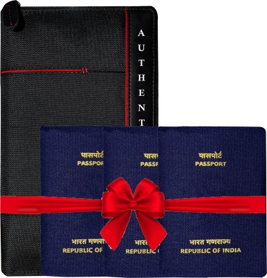 VEGAN RFID Protected Passport||Card||Clutch Holder for Men & Women(Black)