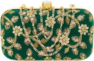 BABERWAL ENTERPRISES Casual, Party, Formal, Sports Green  Clutch