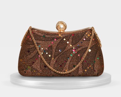 toowahandicraft Party Brown  Clutch