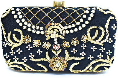 Sandali Handicraft Party, Casual, Formal Black  Clutch