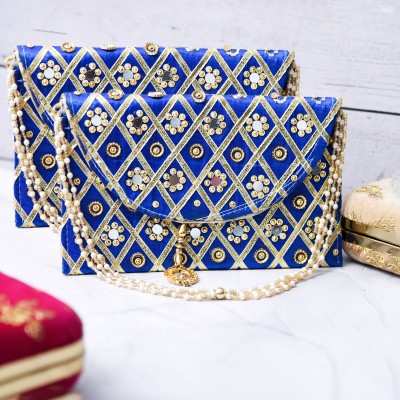 KUBER INDUSTRIES Casual Blue  Clutch(Pack of: 2)