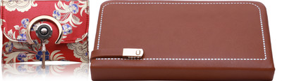 FLANKER Party, Casual Red, Brown  Clutch(Pack of: 2)