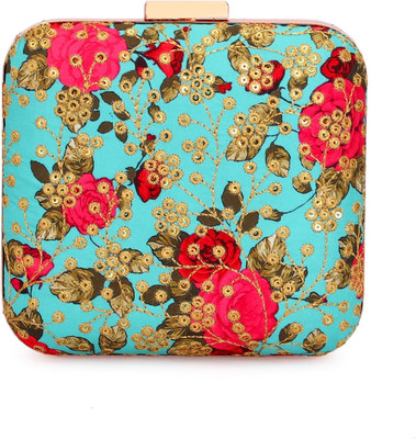 Tooba Handicraft Party Green  Clutch