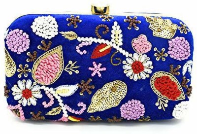 Sandali Handicraft Party, Casual, Formal Blue  Clutch