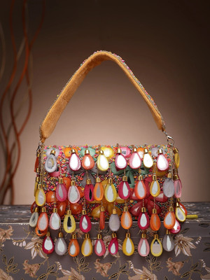 Anekaant Party Beige, Multicolor  Clutch