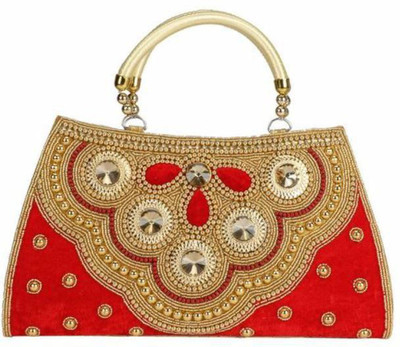 yuvika handicraft Party Red  Clutch