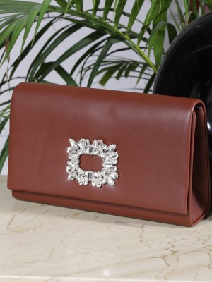 ZEVORA Casual, Formal, Party Brown  Clutch