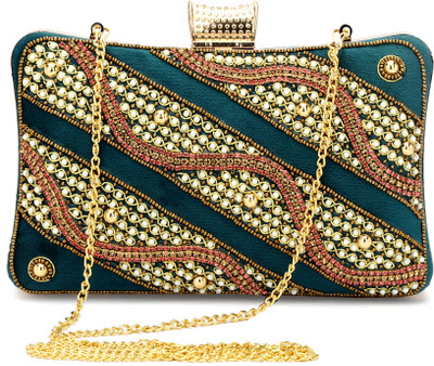 Zari and Fashion Party Green  Clutch