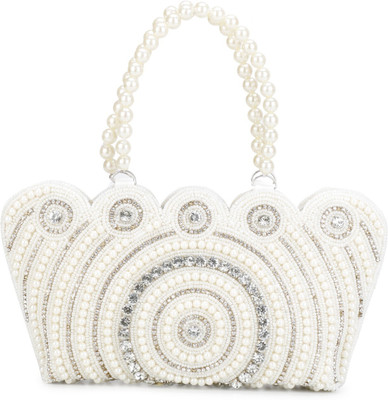 yuvika handicraft Party White  Clutch