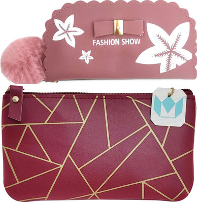 Mahabal Casual, Party, Formal Pink, Maroon  Clutch(Pack of: 2)