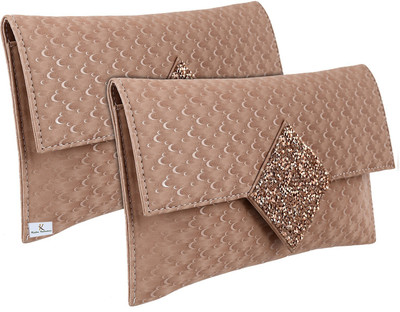 KUBER INDUSTRIES Casual Peach  Clutch(Pack of: 2)