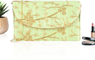 KUBER INDUSTRIES Party Green  Clutch