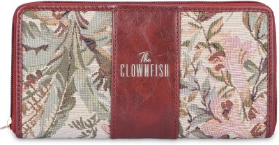 The CLOWNFISH Women Casual Beige Fabric Wallet(4 Card Slots)