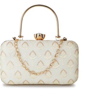 Anekaant Party White, Gold  Clutch