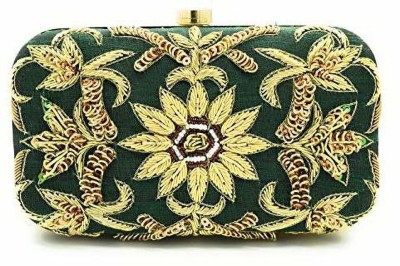 Sandali Handicraft Party, Casual, Formal Green  Clutch