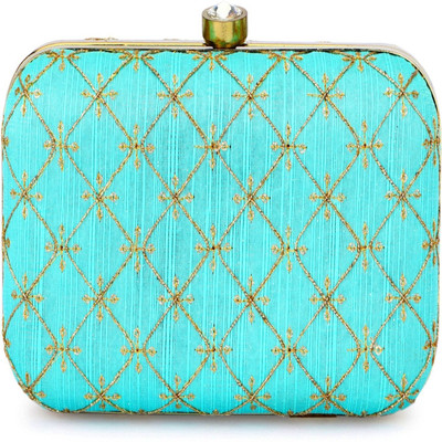 Tooba Handicraft Party Blue  Clutch