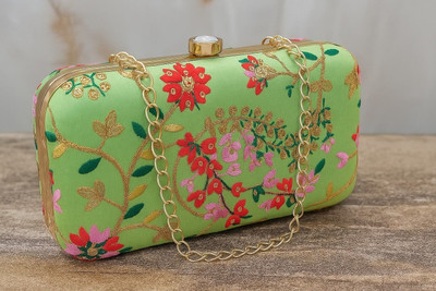 BABERWAL ENTERPRISES Casual, Formal, Party, Sports Green  Clutch