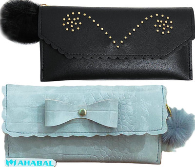 Mahabal Casual, Party, Formal Black, Grey  Clutch(Pack of: 2)