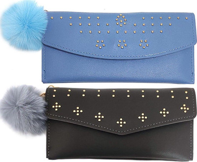 Mahabal Casual, Party, Formal Blue, Grey  Clutch(Pack of: 2)