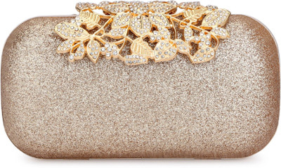 Tooba Handicraft Party Gold, Pink  Clutch