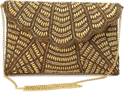 Zari and Fashion Gold Sling Bag Partywear women and girls clutch purse