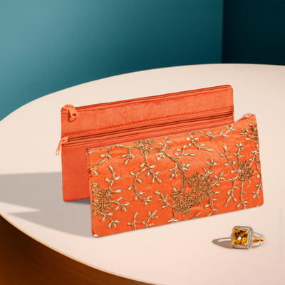 KUBER INDUSTRIES Casual Orange  Clutch