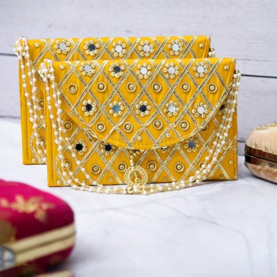 KUBER INDUSTRIES Casual Yellow  Clutch(Pack of: 2)