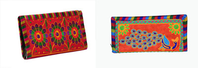Sunesh Creation Casual, Party Orange, Red  Clutch