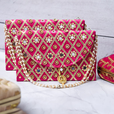 KUBER INDUSTRIES Casual Pink  Clutch(Pack of: 2)
